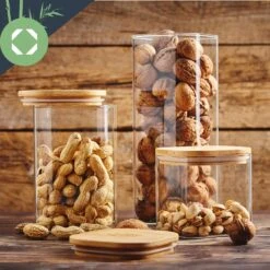 Eckiges Glas Mit Bambusdeckel Luftdicht Mit Silikonring 10x20,5x10 Cm 3x 1500 Ml -Outdoor Grills Store 10038256 yy 0004 logo