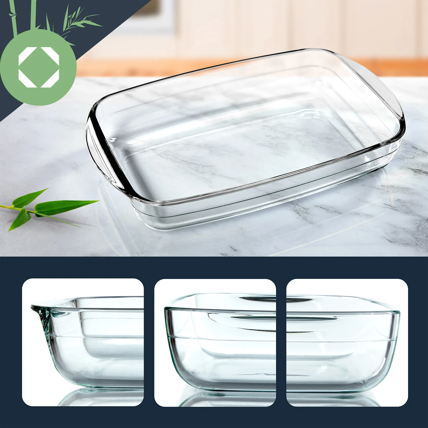 Ofenform 3er-Set Inhalt 3600 Ml 2600 Ml 1600 Ml Glas Backofenfest 3 Ofenform 3er-Set Inhalt 3600 Ml 2600 Ml 1600 Ml Glas Backofenfest – Bild 3