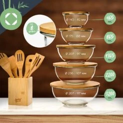 Glasschüssel 2200 Ml Bambusdeckel Verschließbar BPA-frei Größe L -Outdoor Grills Store 10038270 yy 0008 logo