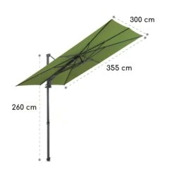 Saint-Tropez Ampelschirm 3-Achsen-Rotation 360° Drehbar 3 X 3,55 M UV-Schutz 50+ -Outdoor Grills Store 10038320 yy 0007 logo