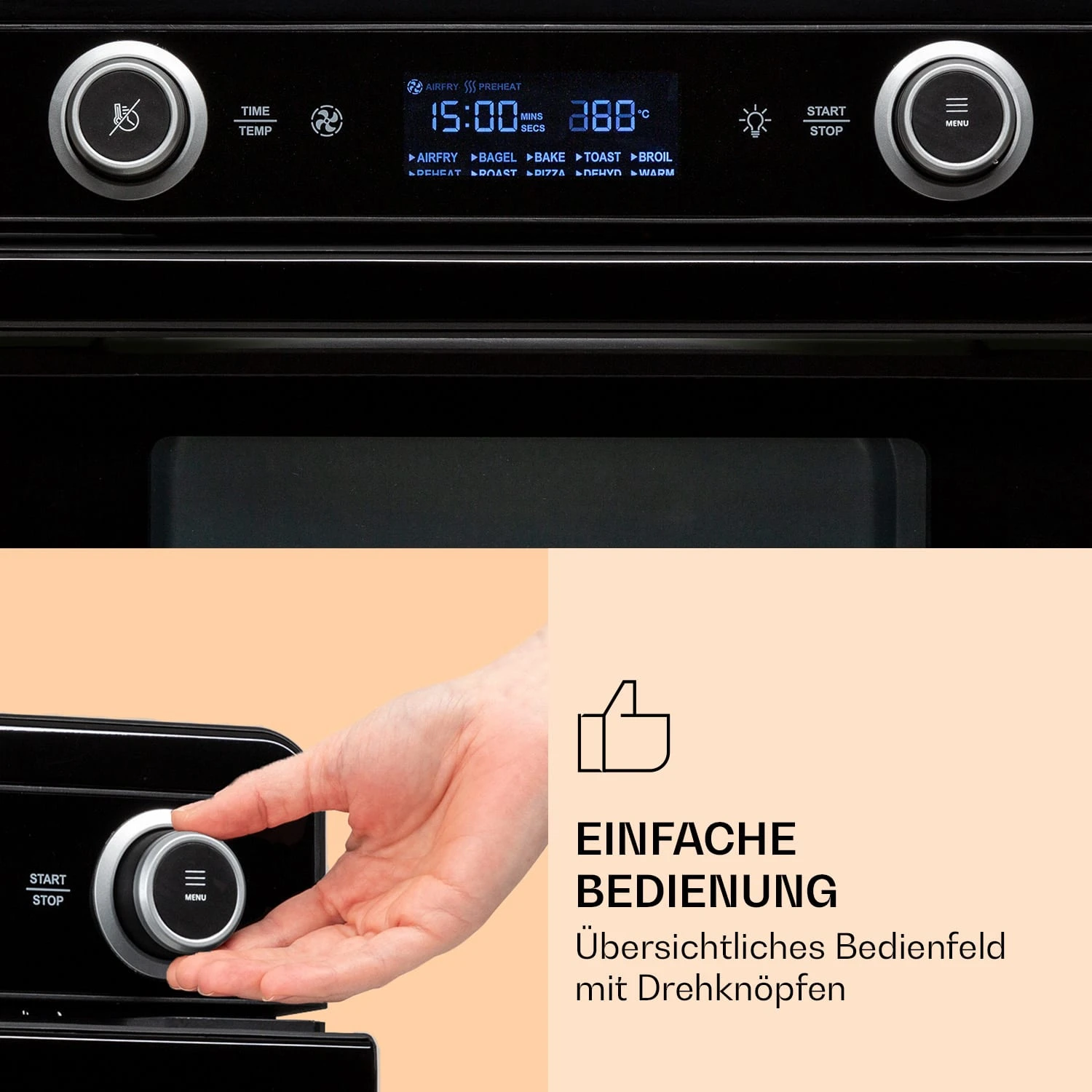 AeroVital Jumbo 3-in-1 Heißluftfritteuse Toaster Dörrautomat 1550 W 18 Liter 3 AeroVital Jumbo 3-in-1 Heißluftfritteuse Toaster Dörrautomat 1550 W 18 Liter – Bild 3