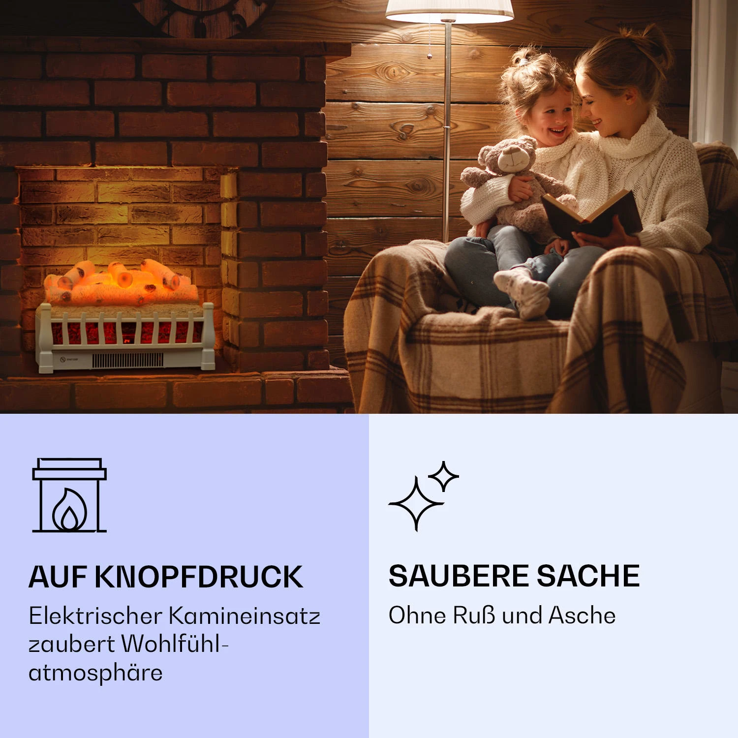Kamini FXL 2G Elektrischer Kamin Kamineinsatz 1800 W LED-3D-Flammenillusion 2 Kamini FXL 2G Elektrischer Kamin Kamineinsatz 1800 W LED-3D-Flammenillusion – Bild 2