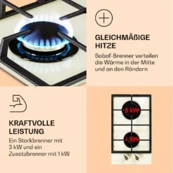 Victoria Domino Gaskochfeld 2-flammig Sabaf-Brenner Glaskeramik Retro-Look -Outdoor Grills Store 10038375 de 0003 logo