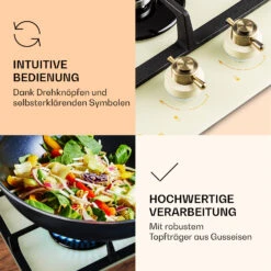 Victoria Domino Gaskochfeld 2-flammig Sabaf-Brenner Glaskeramik Retro-Look -Outdoor Grills Store 10038375 de 0005 logo