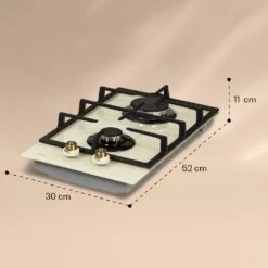 Victoria Domino Gaskochfeld 2-flammig Sabaf-Brenner Glaskeramik Retro-Look -Outdoor Grills Store 10038375 yy 0008 logo