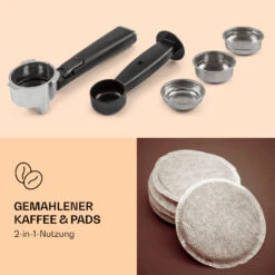 Pausa Espressomaker 1350 Watt 20 Bar Druck Wassertank: 1,4 Liter Edelstahl -Outdoor Grills Store 10038393 de 0003 logo