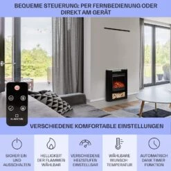 Studio 5 Arc Elektrokamin 1800 W LED-Flammen Heizlüfter Fernbedienung 12 Studio 5 Arc Elektrokamin 1800 W LED-Flammen Heizlüfter Fernbedienung -Outdoor Grills Store 10038401 de 0006 usp