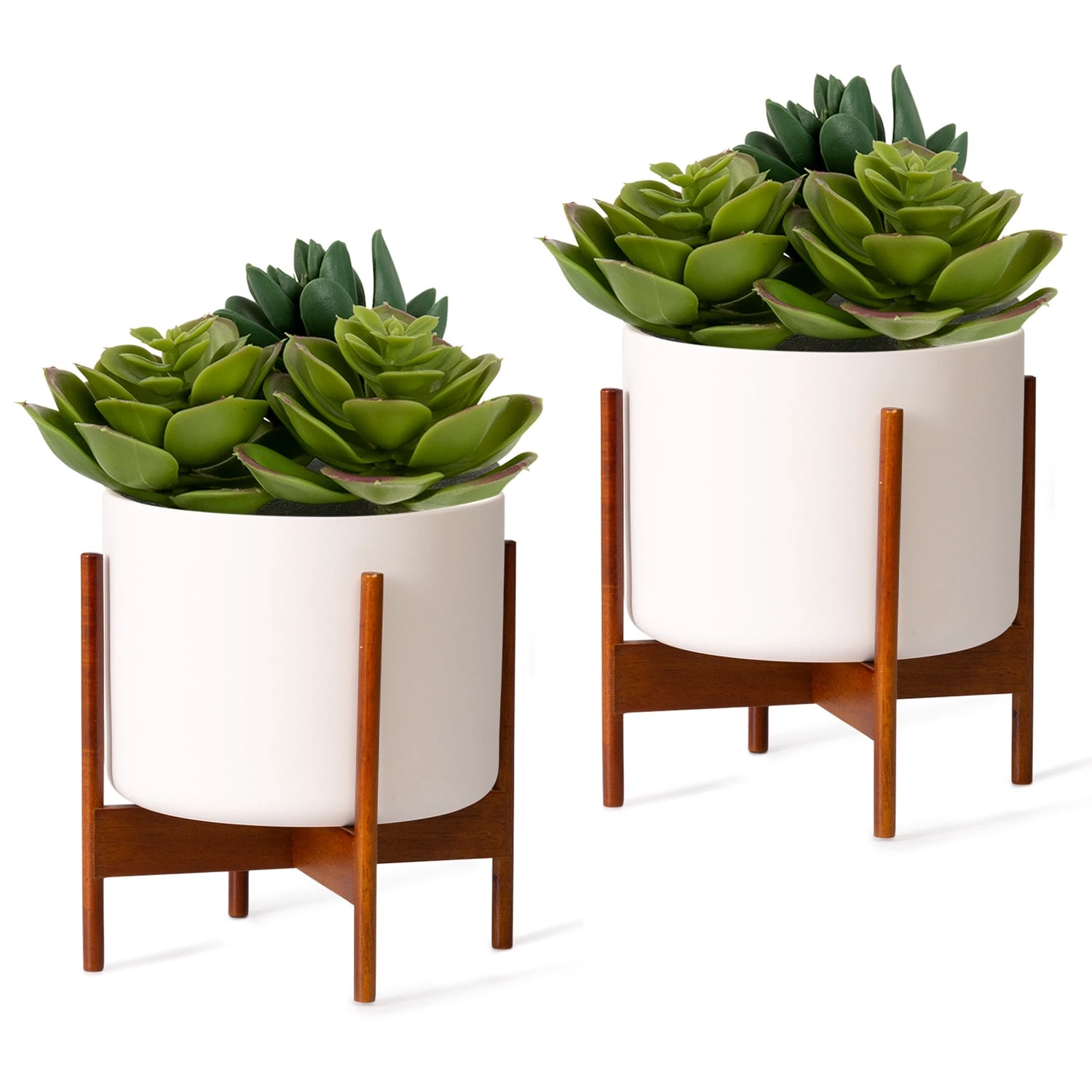 Thorn Blumentopf Mit Ständer 50er Jahre Stil 2er-Set Akazie 19,6x20x19,6 Cm 1 Thorn Blumentopf Mit Ständer 50er Jahre Stil 2er-Set Akazie 19,6x20x19,6 Cm