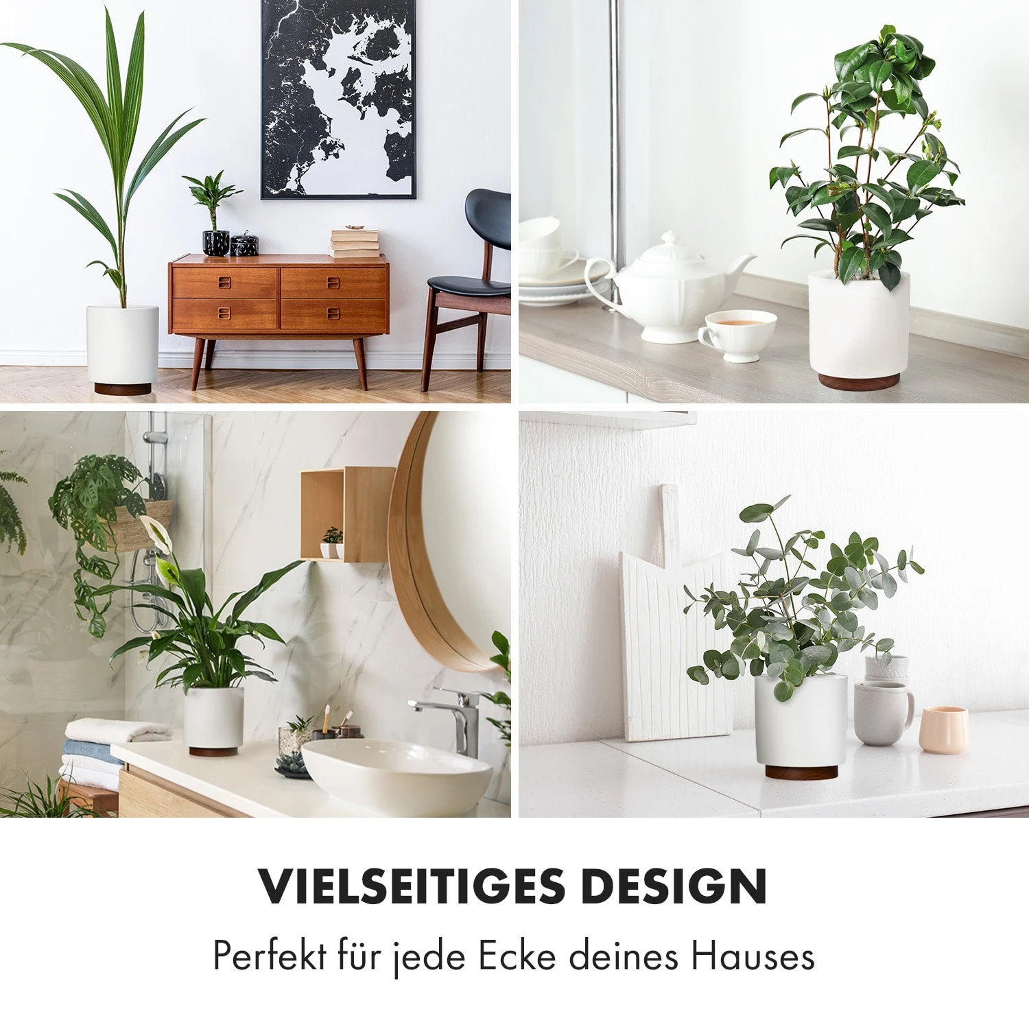 Enspijk Blumentöpfe Walnussholz Polystone Handgemacht 2 Größen 2 Enspijk Blumentöpfe Walnussholz Polystone Handgemacht 2 Größen – Bild 2