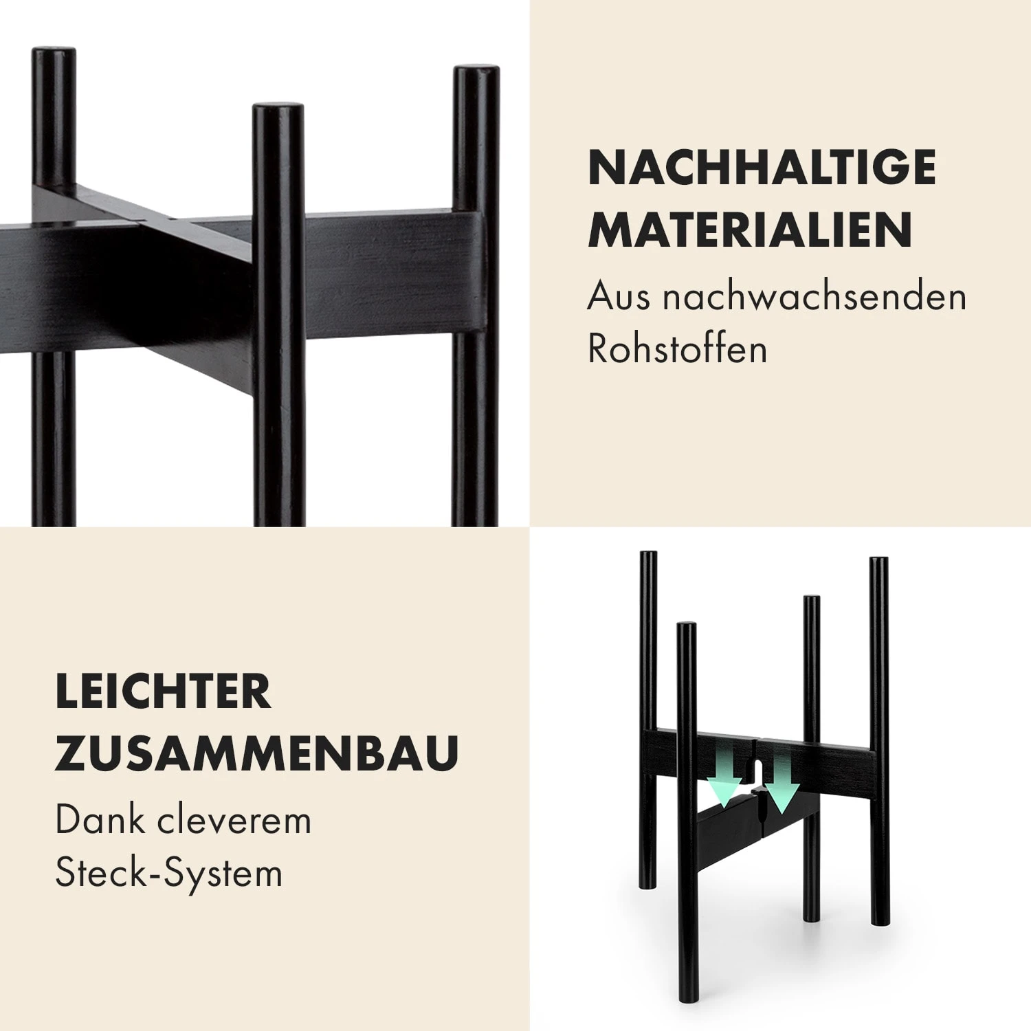 Zeist Pflanzenhalter 2 Höhen Kombinierbar Steck-Design Naturbelassen 4 Zeist Pflanzenhalter 2 Höhen Kombinierbar Steck-Design Naturbelassen – Bild 4