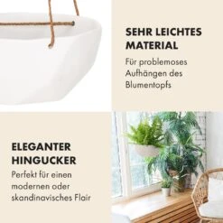 Laren Blumenampel Ø 28 Cm Polystone Mit Naturseilen 2er-Set -Outdoor Grills Store 10038552 de 0003 usp