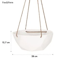 Laren Blumenampel Ø 28 Cm Polystone Mit Naturseilen 2er-Set -Outdoor Grills Store 10038552 yy 0005 usp