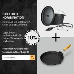 Galloway Dutch Oven 9.0 BBQ-Topf Gusseisen Größe L / 9 Qt -Outdoor Grills Store 10038582 de 0007 usp