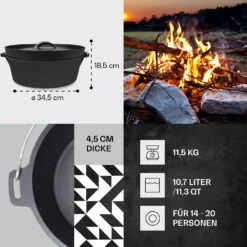 Galloway Dutch Oven 12.0 BBQ-Topf Gusseisen Größe XL / 12 Qt -Outdoor Grills Store 10038583 de 0004 usp