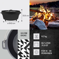 Galloway Dutch Oven 12.0 BBQ-Topf Gusseisen Standfüße Größe XL / 12 Qt 10 Galloway Dutch Oven 12.0 BBQ-Topf Gusseisen Standfüße Größe XL / 12 Qt -Outdoor Grills Store 10038587 de 0004 usp