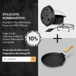 Guernsey Premium Dutch Oven 6.0 BBQ-Topf Gusseisen Größe M / 6 Qt -Outdoor Grills Store 10038638 de 0007 usp