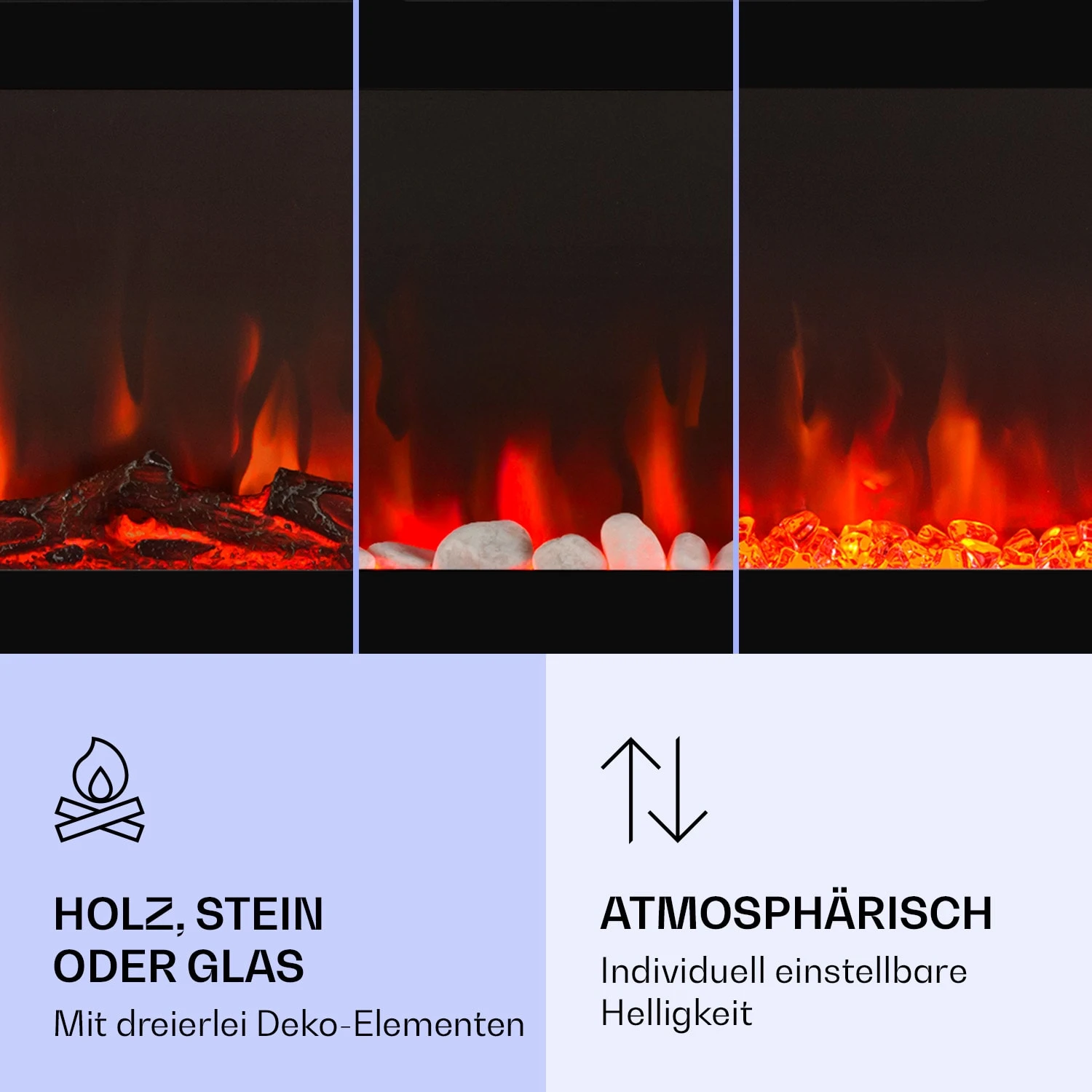 Galeras Elektrischer Wand- Und Einbaukamin 1800 W LED 3 Farben Timer 4 Galeras Elektrischer Wand- Und Einbaukamin 1800 W LED 3 Farben Timer – Bild 4