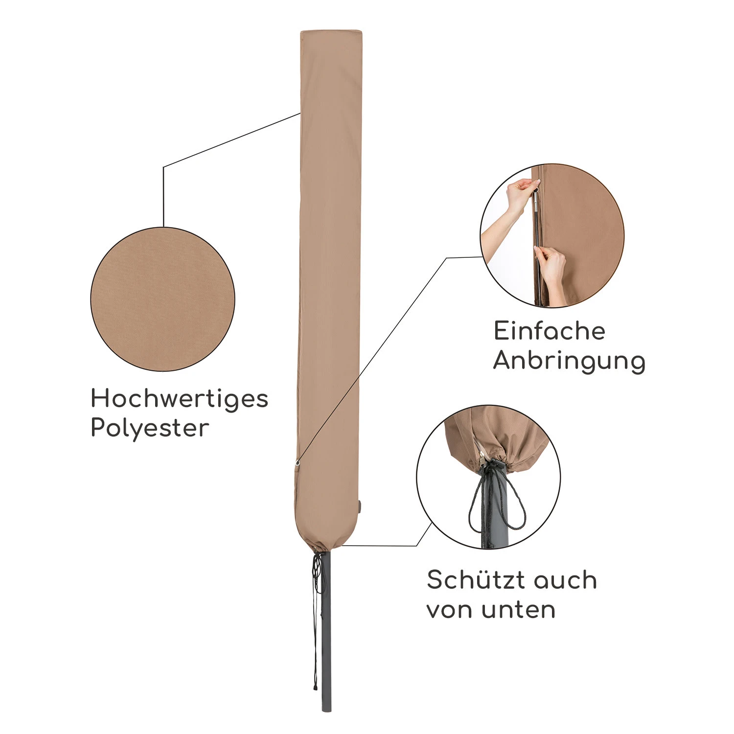 Shield Premium Schutzhülle Sonnenschirm Bis Ø 300 Cm UV-beständig 3 Shield Premium Schutzhülle Sonnenschirm Bis Ø 300 Cm UV-beständig – Bild 3