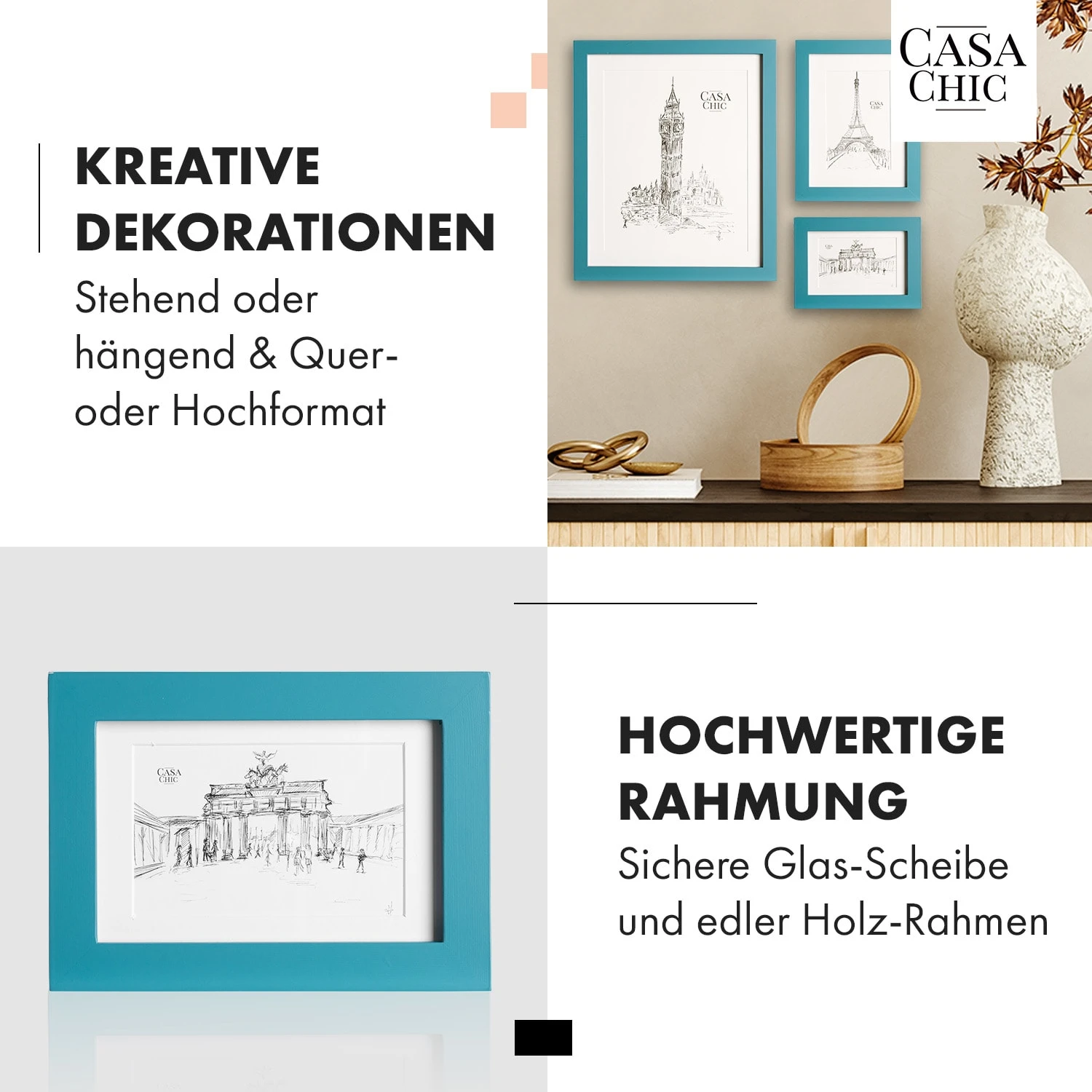 Chalcot Bilderrahmen 7er-Set 3 Größen Rechteckig Passepartout Echtholz 3 Chalcot Bilderrahmen 7er-Set 3 Größen Rechteckig Passepartout Echtholz – Bild 3