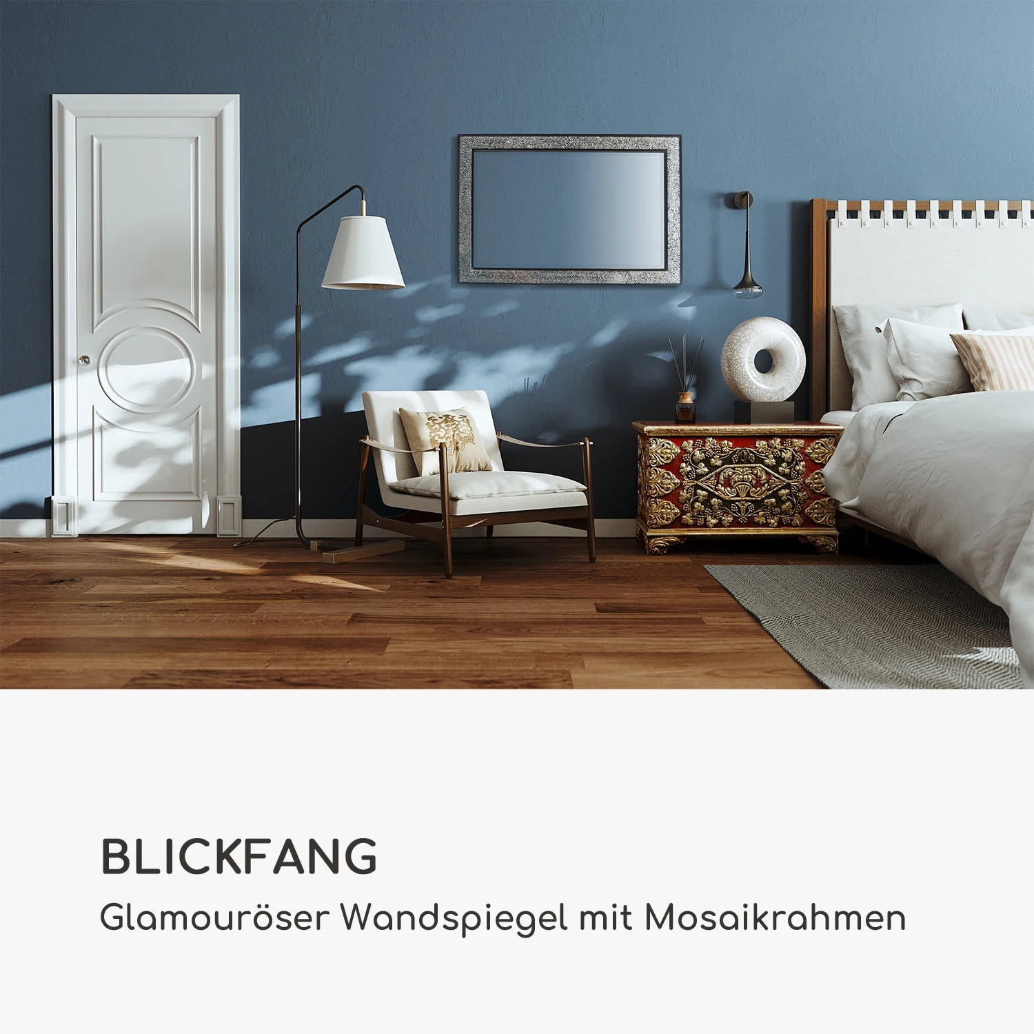 Watford Wandspiegel 90 X 60 Cm Echtholz Glasfliesen Mit Mosaikeffekt 2 Watford Wandspiegel 90 X 60 Cm Echtholz Glasfliesen Mit Mosaikeffekt – Bild 2