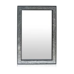 Watford Wandspiegel 90 X 60 Cm Echtholz Glasfliesen Mit Mosaikeffekt