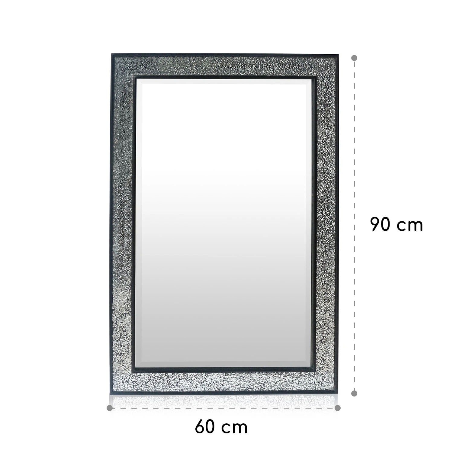 Watford Wandspiegel 90 X 60 Cm Echtholz Glasfliesen Mit Mosaikeffekt 7 Watford Wandspiegel 90 X 60 Cm Echtholz Glasfliesen Mit Mosaikeffekt – Bild 7