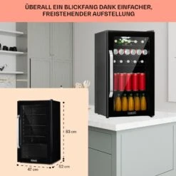 Beersafe 3XL Onyx Kühlschrank 98 Liter 4 Böden Panoramaglastür -Outdoor Grills Store 10039655 DE 0006 usp