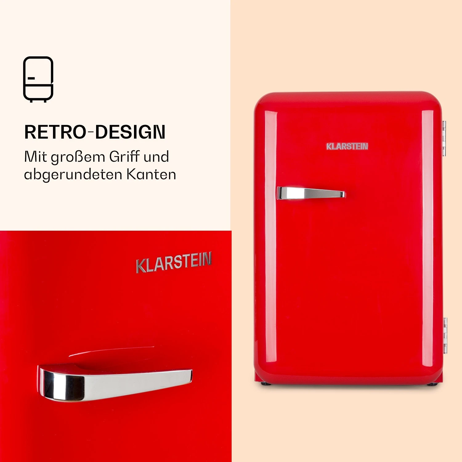 Audrey Retro-Kühlschrank 70 Liter 3 Regale 2 Türfächer Innenbeleuchtung 3 Audrey Retro-Kühlschrank 70 Liter 3 Regale 2 Türfächer Innenbeleuchtung – Bild 3