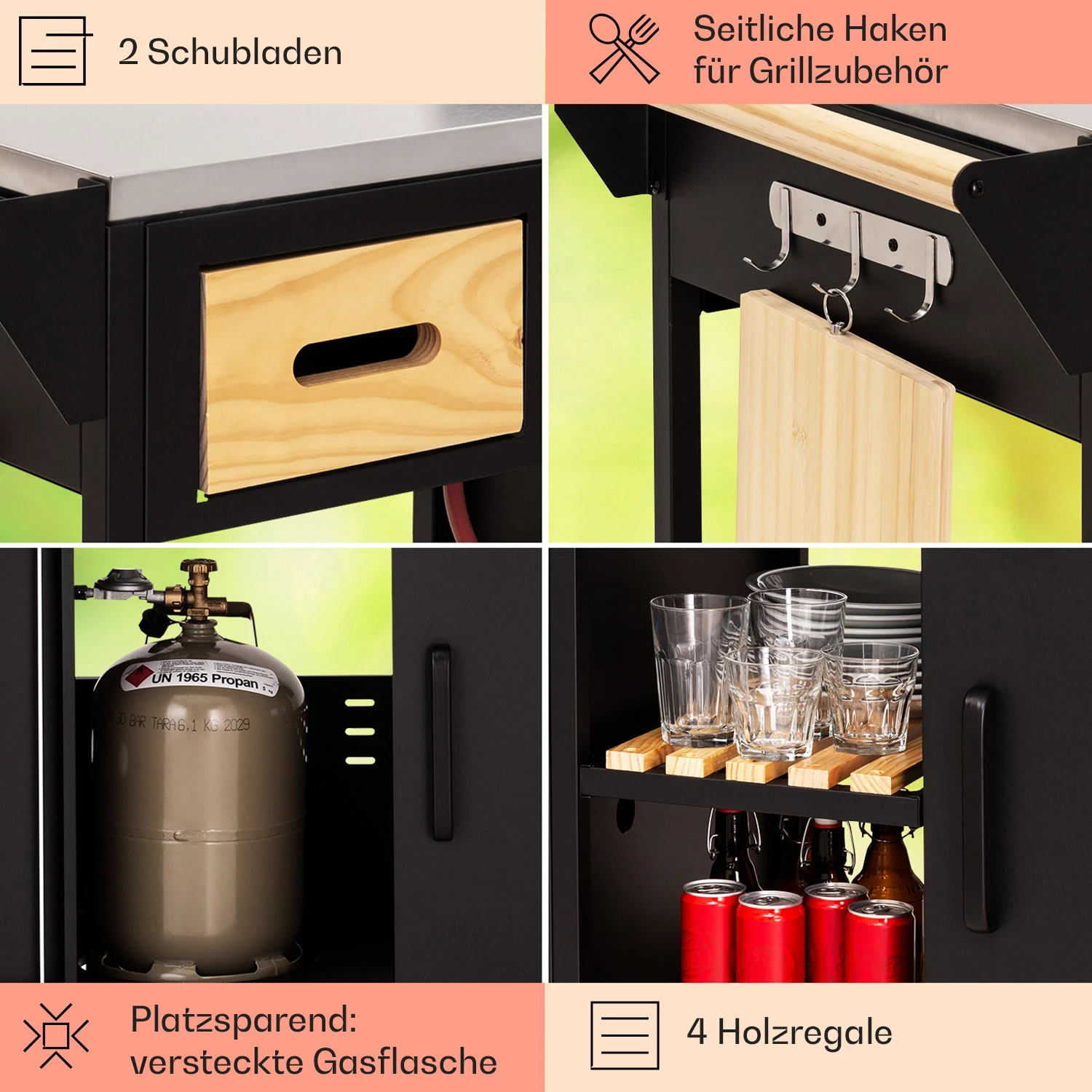 Jersey Outdoor Kitchen Gasgrill Spüle 20,7 KW 5+1 Brenner Mobil 5 Jersey Outdoor Kitchen Gasgrill Spüle 20,7 KW 5+1 Brenner Mobil – Bild 5