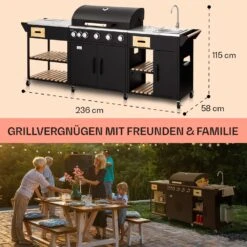 Jersey Outdoor Kitchen Gasgrill Spüle 20,7 KW 5+1 Brenner Mobil 13 Jersey Outdoor Kitchen Gasgrill Spüle 20,7 KW 5+1 Brenner Mobil -Outdoor Grills Store 10039854 de 0006 usp