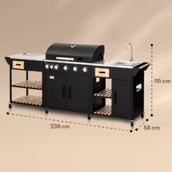 Jersey Outdoor Kitchen Gasgrill Spüle 20,7 KW 5+1 Brenner Mobil 15 Jersey Outdoor Kitchen Gasgrill Spüle 20,7 KW 5+1 Brenner Mobil -Outdoor Grills Store 10039854 yy 0008 dimensions