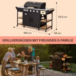 Jersey Outdoor Kitchen Gasgrill 20,7 KW 5+1 Brenner Mobil Regenschutz -Outdoor Grills Store 10039855 de 0006 usp