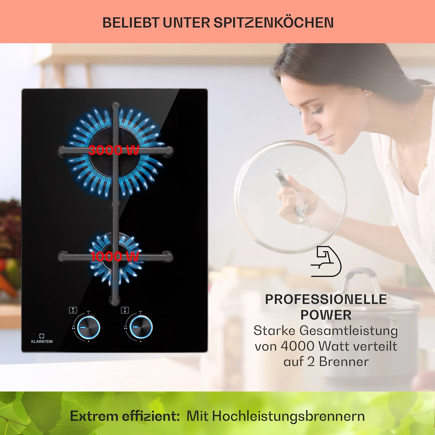 Illuminosa Domino Gaskochfeld 2-flammig Sabaf-Brenner Glaskeramik 3 Illuminosa Domino Gaskochfeld 2-flammig Sabaf-Brenner Glaskeramik – Bild 3