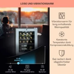 Shiraz 16 Quartz Weinkühlschrank 42l Touch-Bedienfeld 160 W 5-18 °C -Outdoor Grills Store 10039901 DE 0004 usp