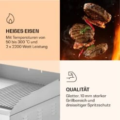 Grillmeile 4400 Elektrogrill Plancha 2x2200W Grillplatte Edelstahl -Outdoor Grills Store 10039915 de 0005 logo