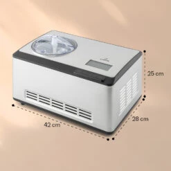 Dolce Bacio Smart Eiscremebereiter Yogurtmaker Kompressor 2 Liter WiFi Touch Edelstahl -Outdoor Grills Store 10040048 yy 0008 dimensions