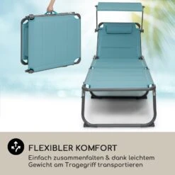 Amalfi Sonnenliege 70 X 37 X 200 Cm Sonnenblende 5-stufige Rückenlehne Stahlrohr Witterungsbeständig -Outdoor Grills Store 10040074 de 0005 logo
