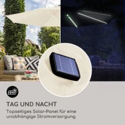 Blumfeldt Calais Sonnenschirm LED Aluminium-Rahmen Polyester-Bespannung UV 50 -Outdoor Grills Store 10040097 de 0005 logo