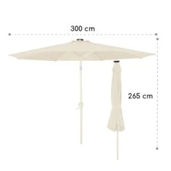 Blumfeldt Calais Sonnenschirm LED Aluminium-Rahmen Polyester-Bespannung UV 50 -Outdoor Grills Store 10040097 yy 0009 dimensions