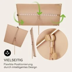 Blumfeldt Bayonne Sonnenschirm 130 X 180 Cm Polyester UV 50 Solar LED 12 Blumfeldt Bayonne Sonnenschirm 130 X 180 Cm Polyester UV 50 Solar LED -Outdoor Grills Store 10040103 de 0004 logo