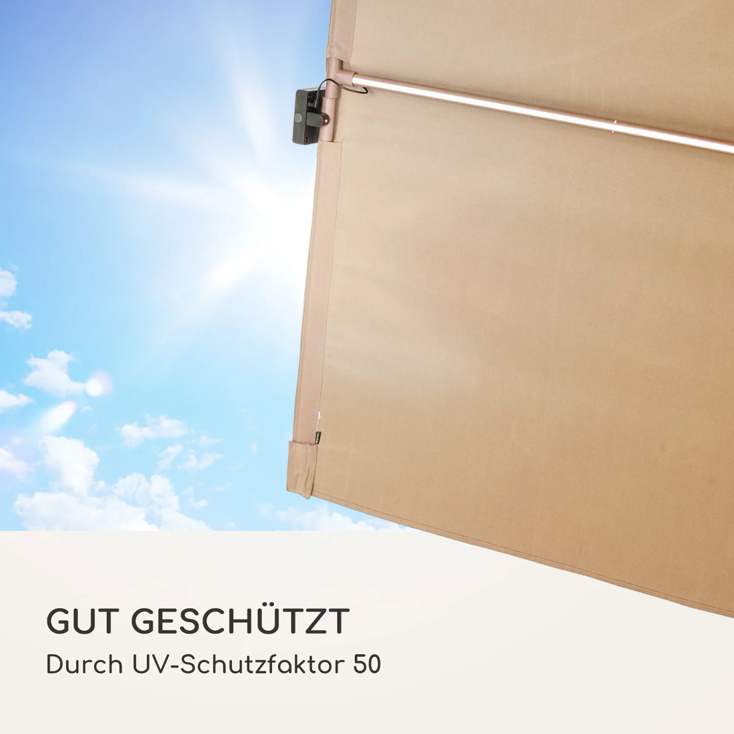 Blumfeldt Bayonne Sonnenschirm 130 X 180 Cm Polyester UV 50 Solar LED 8 Blumfeldt Bayonne Sonnenschirm 130 X 180 Cm Polyester UV 50 Solar LED – Bild 8