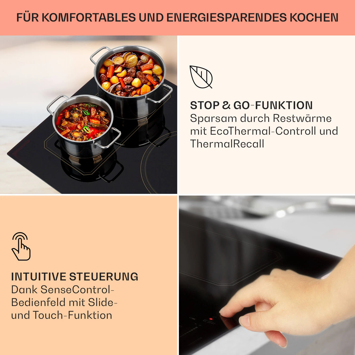 Victoria 5 Flex Induktionskochfeld Einbau 7400W 2 Flexzonen Timer 4 Victoria 5 Flex Induktionskochfeld Einbau 7400W 2 Flexzonen Timer – Bild 4