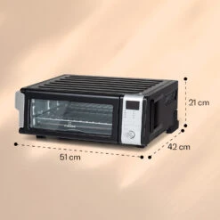 Vita-Crisp Heißluftfritteuse 1700W 10L 8 Funktionen Platzsparend -Outdoor Grills Store 10040223 yy 0007 dimensions