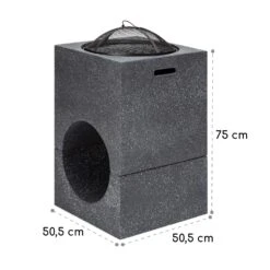 Blumfeldt Monolith Feuerschale Mit Grill MGO & Stahlschale Inkl. Funkenschutz -Outdoor Grills Store 10040240 yy 0007 dimensions