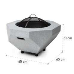 Blumfeldt Diamond Feuerschale Mit Grill MGO & Stahlschale Inkl. Funkenschutz -Outdoor Grills Store 10040241 yy 0007 dimensions