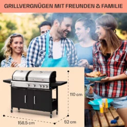 Kingsville 4.1 Kombigrill Gas + Kohle 13,7 KW 4+1 Brenner -Outdoor Grills Store 10040271 de 0007 usp