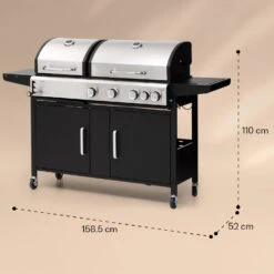 Kingsville 4.1 Kombigrill Gas + Kohle 13,7 KW 4+1 Brenner -Outdoor Grills Store 10040271 yy 0008 dimensions