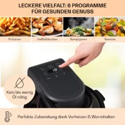 Vendure Heißluftfritteuse Mit Dampffunktion 1250W 5 Liter 6 Programme -Outdoor Grills Store 10040278 de 0004 usp