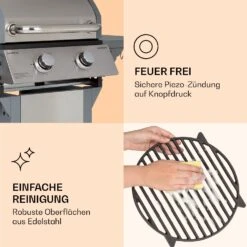 Lucifer 2 Gasgrill 2 X 3,6 KW Brenner 45x45cm Grill Edelstahl Mobil -Outdoor Grills Store 10040279 de 0007 logo
