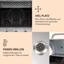 Lucifer 3 Gasgrill 3 X 3,6 KW Brenner 60x45cm Grill Edelstahl Mobil -Outdoor Grills Store 10040280 de 0004 logo